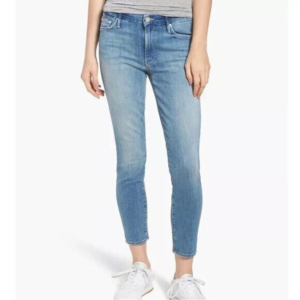 MOTHER Womens 25 The Looker Crop in Make Me Soft Stretch Denim Jeans